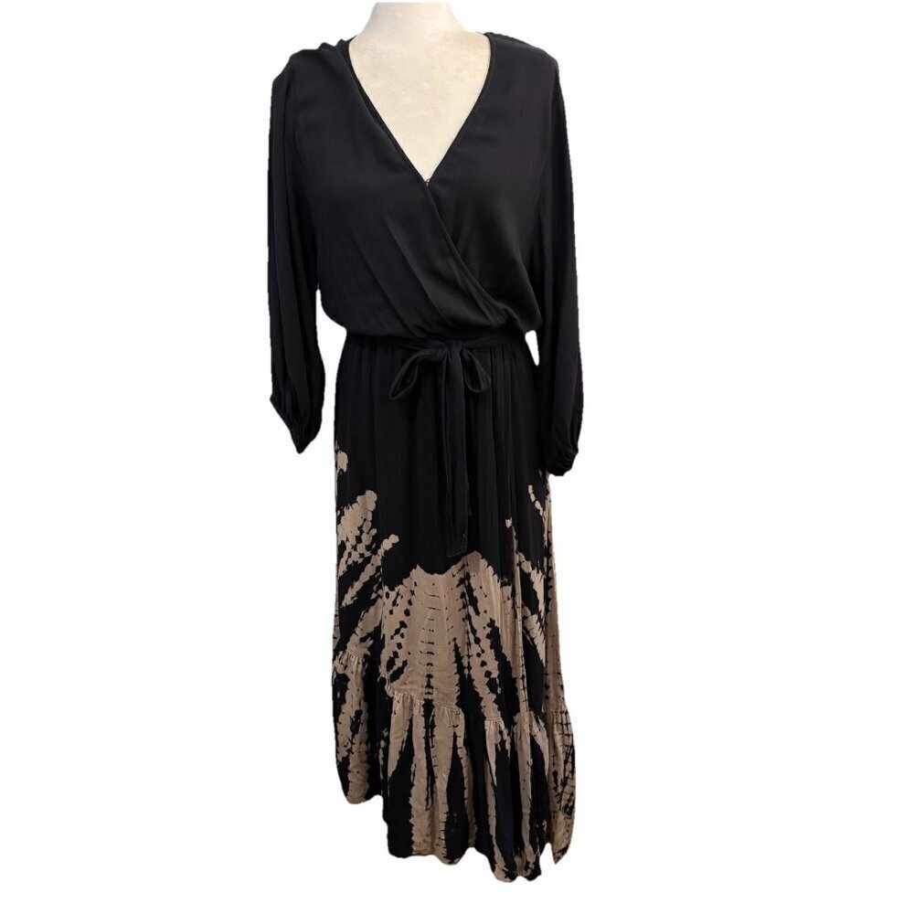 young fabulous broke Wrap Midi Maxi Tie Dye Dress Belted Women Medium